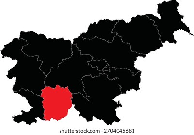 Vector Map of Littoral Inner Carniola Region on Slovenia Map
