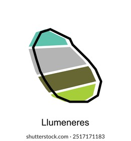 Vector Map of Llumeneres. Borders for your infographic. Vector illustration design template