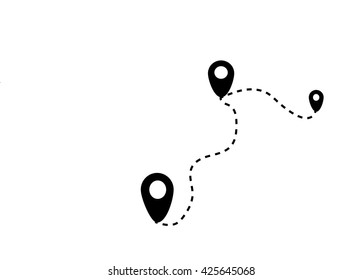 Vector Map Location App, Pin on the map. Vector icon, Map pointer flat icon
