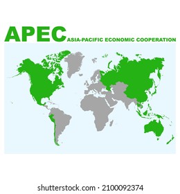 vector map with location of the Asia Pacific Economic Cooperation for your project
