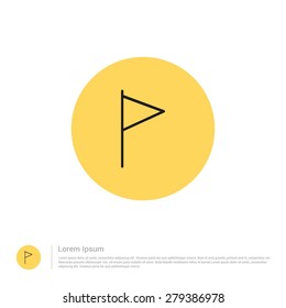 vector Map Location flag pin icon thin line for web and mobile, modern minimalistic flat design. Vector outline icon and offset colour on light white background