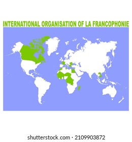 vector map with location of the  International Organisation of La Francophonie for your project