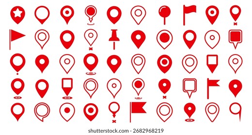 Vector map location markers. GPS location symbol. Modern map marker collection. Elements for your design.