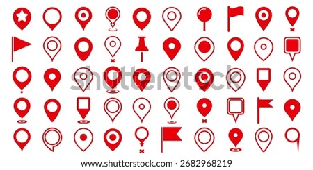 Vector map location markers. GPS location symbol. Modern map marker collection. Elements for your design.