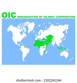 Vektorplan mit Standort der Organisation der islamischen Zusammenarbeit für Ihr Projekt