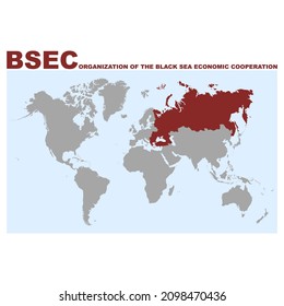 vector map with location of the Organization of the Black Sea Economic Cooperation for your project