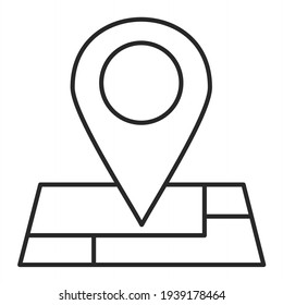 Vector Map Location Outline Icon Design
