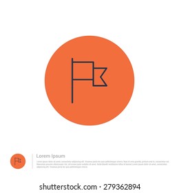 vector Map Location Pin Flag icon thin line for web and mobile, modern minimalistic flat design. Vector outline icon and offset colour on light white background