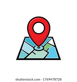 Vector Map location pin . Navigation and route concept illustration. Maps and pins vector icon.