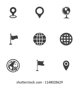 vector map, location, pin, travel navigation Icons - road gps