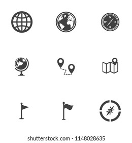 vector map, location, pin, travel navigation Icons - road gps