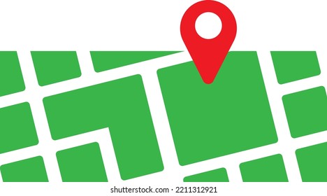 Vector of a map with location symbol. Geographic, GPS and location on the map. Orientation. City guide. Pointer marking the destination, route.