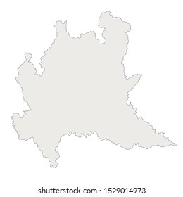 Vector Map of Lombardy, Italy