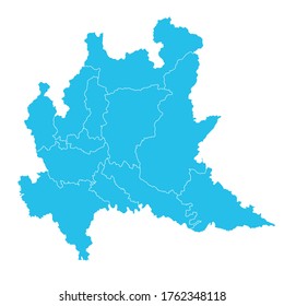 Vector map of Lombardy (Lombardia), Italy