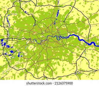 vector map of London, Great Britain.