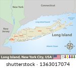 Vector map of Long Island - a region within the US state of New York