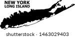 Vector Map of Long Island with title. Map of Long Island is isolated on a white background. Simple flat geographic map.