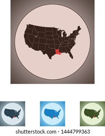 vector map of the louisiana