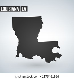 Vector map Louisiana. Isolated vector Illustration. Black on White background. EPS 8 Illustration.