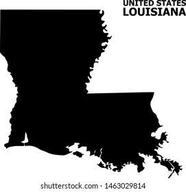 Vector Map of Louisiana State with caption. Map of Louisiana State is isolated on a white background. Simple flat geographic map.