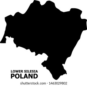 Vector Map of Lower Silesia Province with caption. Map of Lower Silesia Province is isolated on a white background. Simple flat geographic map.