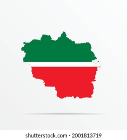 Vector map Luhansk People's Republic combined with Tatarstan flag.