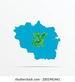 Vector map Luhansk People's Republic combined with Nogais ethnic flag.