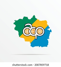 Vector map Luhansk People's Republic combined with African, Caribbean and Pacific Group of States (ACP) flag.