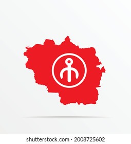 Vector map Luhansk People's Republic combined with Astrakhan Nogais flag.