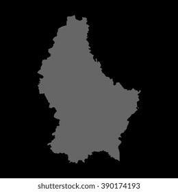 Vector map Luxembourg. Gray on black background. EPS Illustration.