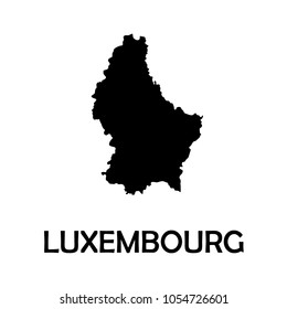 Vector map Luxembourg. Isolated vector Illustration. Black on White background. EPS Illustration.