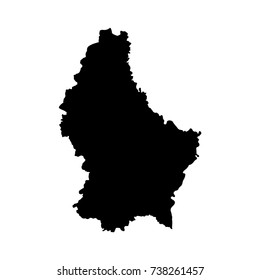 Vector map Luxembourg. Isolated vector Illustration. Black on White background. EPS 10 Illustration.