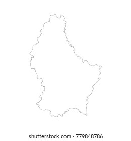 Vector map Luxembourg. Isolated vector Illustration. Black on White background. EPS 10 Illustration.