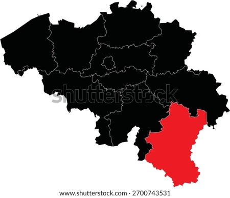 Vector Map of Luxembourg Province on Belgium Map