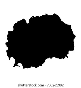 Vector map Macedonia. Isolated vector Illustration. Black on White background. EPS 10 Illustration.