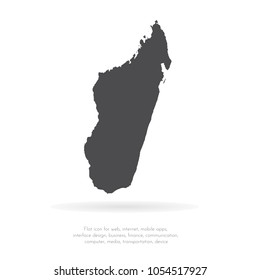 Vector map Madagascar. Isolated vector Illustration. Black on White background. EPS 10 Illustration.