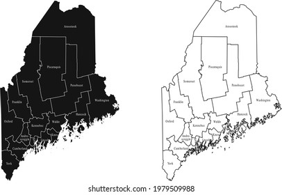 Vector Map Of The Maine