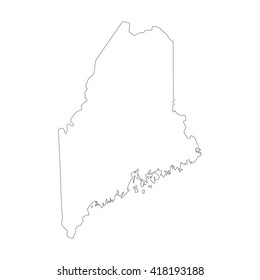 Vector map Maine. Outline map. Isolated vector Illustration. Black on White background. EPS 8 Illustration.