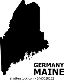 Vector Map of Maine State with name. Map of Maine State is isolated on a white background. Simple flat geographic map.