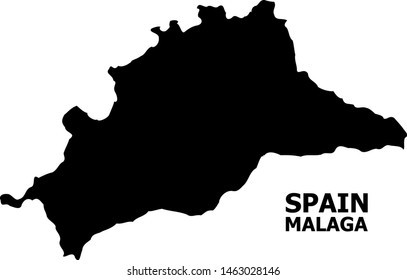 Vector Map of Malaga Province with name. Map of Malaga Province is isolated on a white background. Simple flat geographic map.