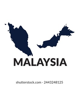 Mapa vectorial de Malasia. Malasia mapa vector icono plantilla.