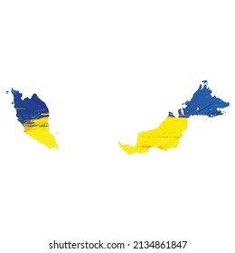 Vector map Malaysia. Isolated vector Illustration. Black on White background. EPS 10 Illustration.
