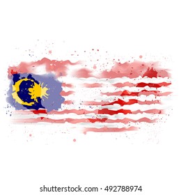 vector map of Malaysia Watercolor paint