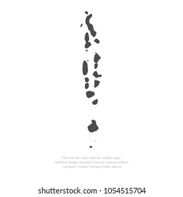 Vector map Maldives. Isolated vector Illustration. Black on White background. EPS 10 Illustration.
