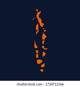 
Vector map of the Maldives. Isolated vector illustration
