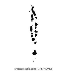 Vector map Maldives. Isolated vector Illustration. Black on White background. EPS 10 Illustration.
