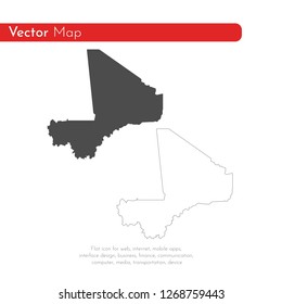 Vector map Mali. Isolated vector Illustration. Black on White background. EPS 10 Illustration.
