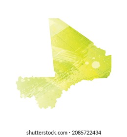 Vector map Mali. Isolated vector Illustration. Black on White background. EPS 10 Illustration.
