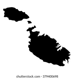 Vector map Malta  Isolated vector Illustration  Black White background  EPS Illustration 