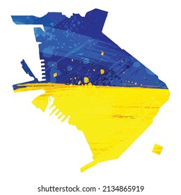 Vector map Manila. Isolated vector Illustration. Black on White background. EPS 10 Illustration.